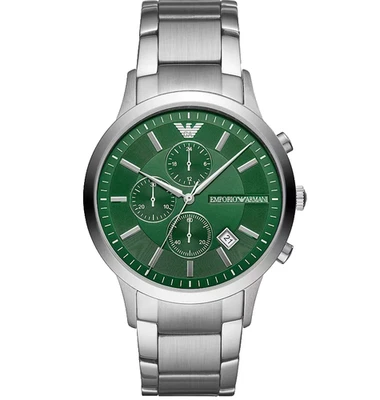 RELOJ PARA HOMBRES EMPORIO ARMANI CRONÓGRAFO AR11507 ESFERA VERDE PULSERA PLATA 43 MM Foto 1 de 4