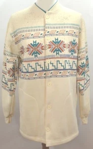 VTG Arts Unlimited Southwestern Aztec Design Sweater  Cardigan USA Made Womens M - Picture 1 of 8