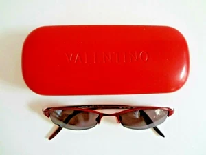 Brille "Valentino" 5393 dunkle Gläser mit Etui rot Halbgestell Italy - Bild 1 von 9