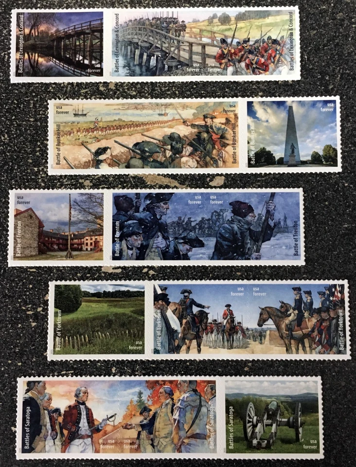 2025USA Forever Battlefields of the American Revolution - Set of 5 Tri (15) mint - Image 1 of 1