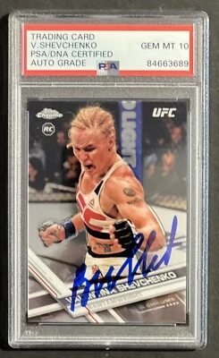 Valentina Shevchenko Signed 2017 Topps Chrome Rookie Card UFC PSA/DNA Slabbed - Image 1 of 2