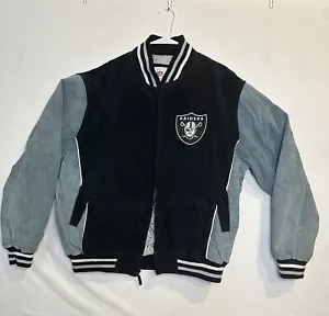 Giacca di pelle Raiders vintage, XL Letterman con 2 tasche interne. Marca G3 NFL - Foto 1 di 13