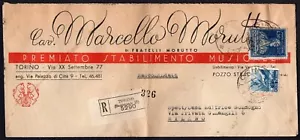 Repubblica - 1950 - 50 lire Invenzione pila (Volta) su raccomandata da Torino - Foto 1 di 2