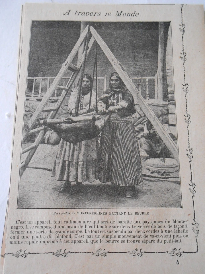 Paysannes Monténégrines battant le Beurre Image Print 1909 - Photo 1/1