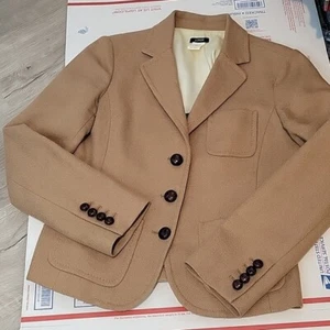 Lana marrón vintage J. Blazer Crew color camel tostado tela escocesa Robert Noble y2k talla 4 - Imagen 1 de 11