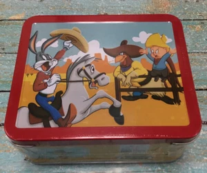 Looney Toons Cowboy Rodeo Motto Hallmark School Days Mini Lunchbox 1998 Neu - Bild 1 von 9