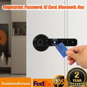 Zinc Alloy Finger Print Lock, Bedroom Door Lock Keypad Door Lock W/ Handle - Picture 1 of 17
