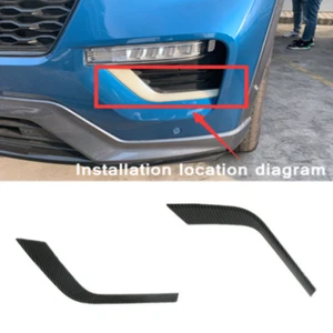 ABS Carbon Fiber Front Fog Lamp Light Eyebrow CoverTrim ForFord Explorer 2020-21 - Bild 1 von 6