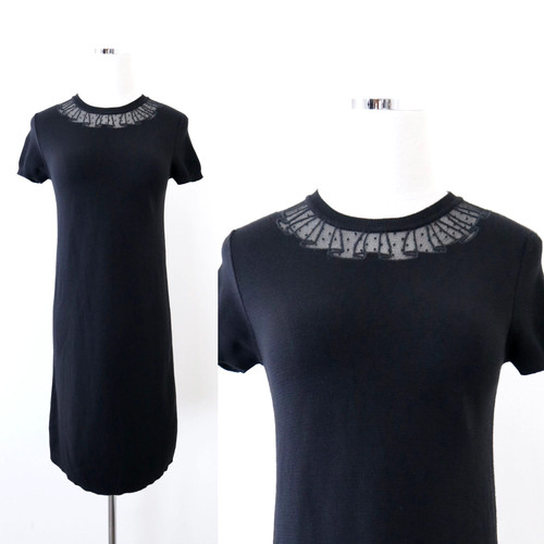 Body rosso Valentino taglia XS pizzo giogo lana maglia manica corta nero