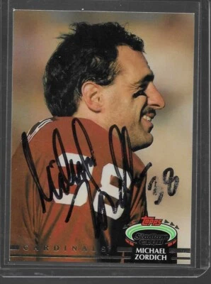 1992 Stadium Club Michael Zordich #189 Phoenix Cardinals Signed Autographed Card - Image 1 of 2