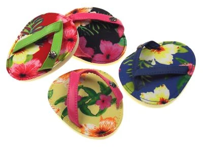 Conjunto de 4 Drinkwear Supreme Hibiscus Hula Flowers flip flop copo de vinho - Imagem 1 de 4