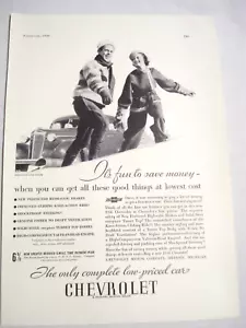Chevrolet Werbung 1936 mit Master de Luxe Limousine - Bild 1 von 1