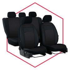 Komplettset Sitzbezüge schwarz mit rot Komfort Schonbezüge Kunstleder  elegant
