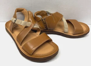 SANDALIAS MUJER MIZ MOOZ HEBILLA CREMALLERA LATERAL BRANDY/ORO 37EU/7US # A-102 - Imagen 1 de 4