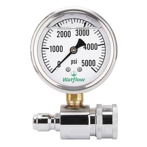 Watflow 2-1/2 Pressure Washer Pressure Gauge Kit, 3/8 Inch Quick Connect, 0-5000 - Picture 1 of 12