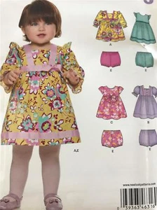 New Look Sewing Pattern 6316 Girls Childs Infant Dress Bloomers Size NB-L Uncut - Picture 1 of 3