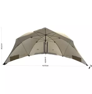 Beach Umbrella with Window and Windshade UV-Resistant, Khaki, By Homecall, BNIB - Picture 1 of 5