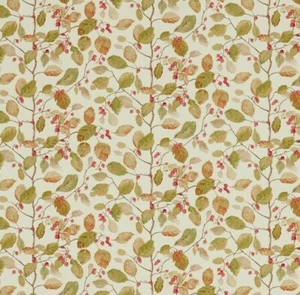 SANDERSON CURTAIN FABRIC Woodland Berries 2.6 METRES ROSEHIP/MOSS LINEN BLEND - Picture 1 of 8