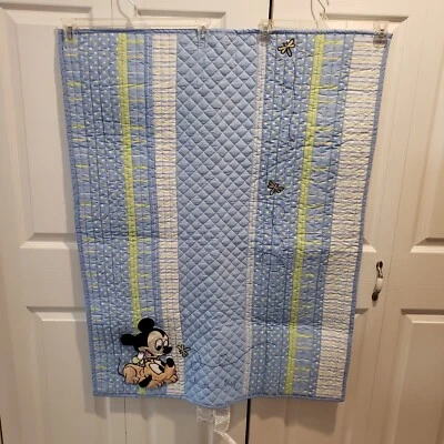 Manta Disney Bebé "Lindo como un insecto" Mickey Mouse Pluto Edredón Bordado 30x40  Foto 1 de 4