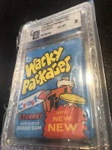 VTG - 1974 WACKY PACKAGES 6TH SERIES - UNOPENED WAX PACK - GAI GRADED 8 NM-MT - Picture 1 of 4