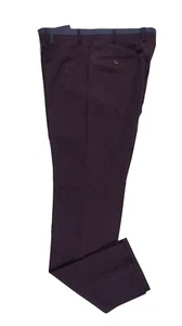 Andrew Fezza Classic Fit Solid Burgundy Flat Front Dress Pants 31W - Picture 1 of 2