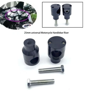 25mm Black Motorcycle Adjustable Handlebar Riser Clamps Fit For Honda Universal - Foto 1 di 13