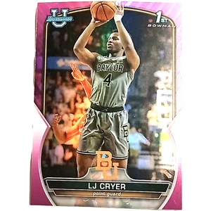 2023 LJ Cryer Pink Refractor 1st Bowman University Chrome 87 Baylor - Picture 1 of 2