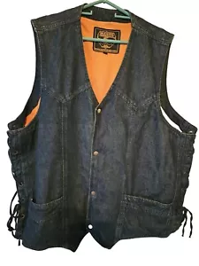 Milwaukee Performance Denim 4 Snap Biker Vest Mens 3XL Lace Conceal Carry - Bild 1 von 16
