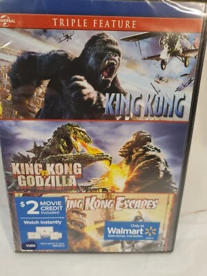 KING KONG 2005 + KING KONG VS GODZILLA + KING KONG ESCAPES New DVD 3 Films - Image 1 of 3