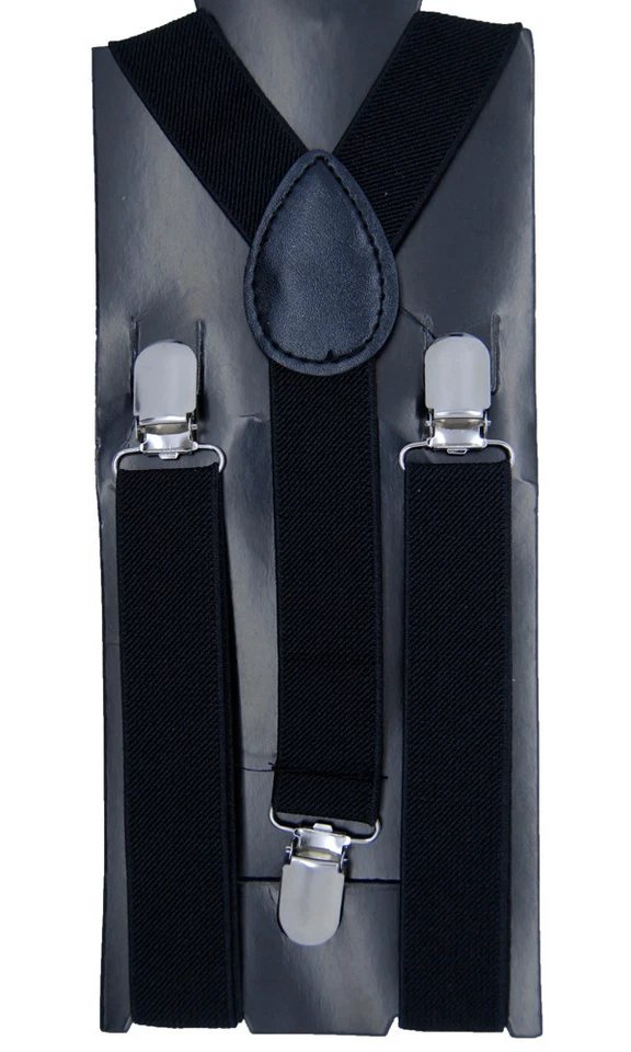 Babies, Boys, and Girls Clip-on "Black" Y-Back Children Elastic Suspender - Image 1 of 1