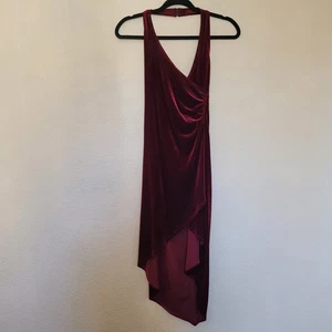 Y2K RAMPAGE Red Burnout Velvet Halter Midi Dress Size Small Whimsigoth Fairy - Picture 1 of 6
