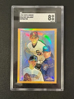 Roy Halladay 1998 Topps Chrome Rookie Refractor SGC 8 Prospects Clement Fuentes - Image 1 of 2