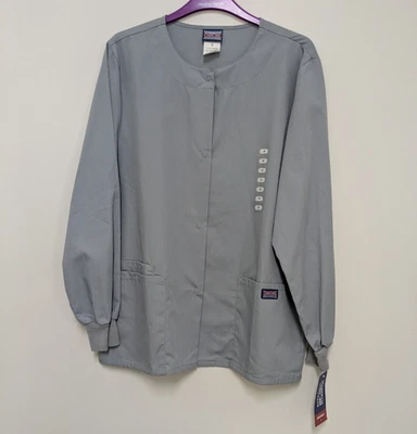 Cherokee Scrub Warm-UP Lab Jacket #4350, Sz. Small, Color~Gray, NWT - Image 1 of 4