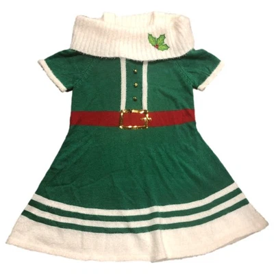 Mujer Verde Acebo Elfo Navidad Vacaciones Suéter Vestido X-Grande Foto 1 de 2