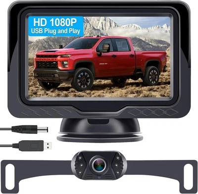 Backup Camera for Car USB Plug and Play HD 1080P Rear View Night Vision  - Image 1 of 4