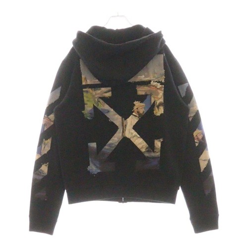 Felpa Off White 19SS Diag multicolore con zip e cappuccio nera usata b83b787811b