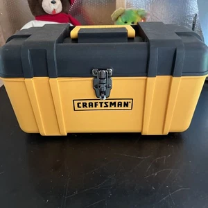 Vintage Craftsman Yellow Plastic Toolbox 17”x 9” X 9” w/ Handle & Tray 65431 USA - Picture 1 of 10