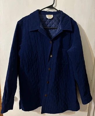 Talbots Navy Blue Quilted Jacket 2X Shacket Stretch Faux Tortoise Buttons - Image 1 of 3