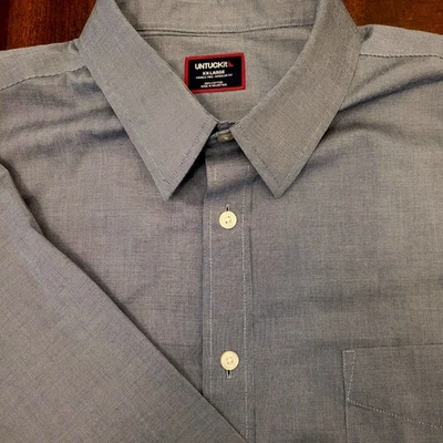UNTUCKit Button Up Shirt XXL Wrinkle Free Blue Greay Long Sleeve Mens - Image 1 of 4