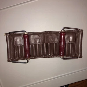 Cintura pesi vintage in pelle 4 libbre con inserti pesi caviglia polsi 4 once aste in metallo barre - Foto 1 di 10