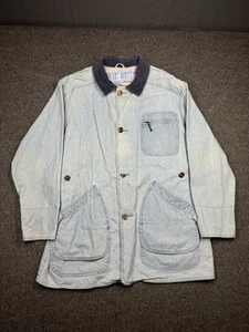 Chaqueta de tareas East West para mujer grande azul cuello de pana años 80 vintage - Imagen 1 de 20