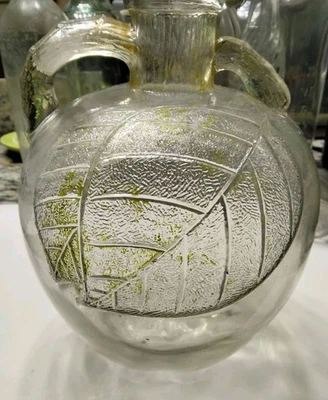 Vinagre de sidra de manzana de 1/2 galón de doble mango de la década de 1930 figura manzana con hojas jarra Foto 1 de 4