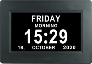 7 Inch Extra Large Day Date Time Digital Day Calendar Clock with Auto-Dimming 12