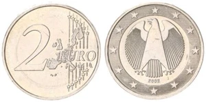 Fehlprägung 2 Euro 2002 J durchgehendes Monometall mit Randschrift vz-st 98583 - Bild 1 von 1
