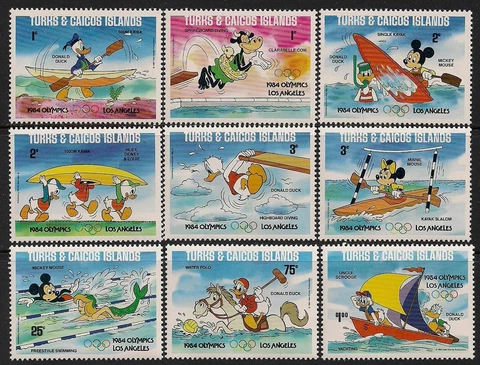 Turks & Caicos Stamp 619a-627a  - 84 Disney Olympics Cover
