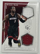 RARE~ DWYANE WADE~2013 National Treasures DUAL GAME JERSEY (#/99) HOF HEAT~LOOK!