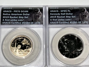 2019 ANACS CERTIFIED UNITED STATES MINT ROCKET SHIP SET INCLUDING ROCKET SHIP.   - Picture 1 of 12