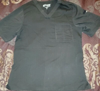 Blusa Médica Sólida Greys Anatomy Clásica Para Hombre 3 Bolsillos Cuello Negro Mediana 0103 Foto 1 de 3