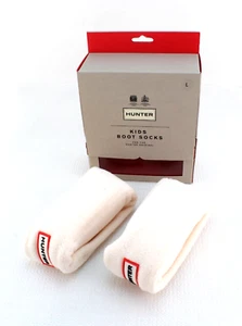New HUNTER Knit Size Large 1-3 Cream Color Knit Kid's Rain Boot Socks - Picture 1 of 6