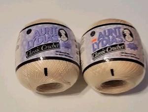 (2) Aunt Lydias Crochet Cotton Classic Special Value Size 10-Natural 1000 Yards - Picture 1 of 6